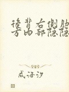 后背右侧肋骨下方内部隐隐作痛封面