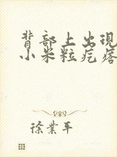 背部上出现白色小米粒疙瘩封面