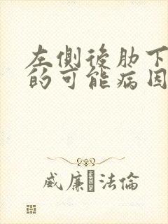 左侧后肋下疼痛的可能病因有哪些封面