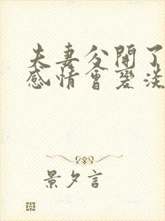 夫妻分开了多久感情会变淡封面