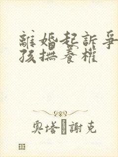 离婚起诉争取小孩抚养权封面