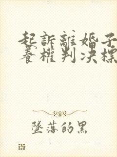 起诉离婚子女抚养权判决标准封面