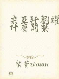 宋亚轩刘耀文是什么关系