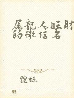 属龙人旺财旺运的微信名