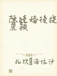 陈晓婚后提到赵丽颖