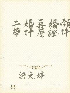 二婚再婚领证要带什么证件