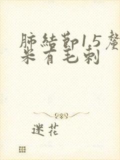 肺结节1.5厘米有毛刺