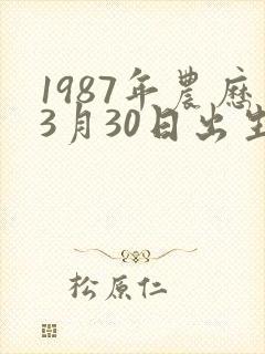 1987年农历3月30日出生的人命运