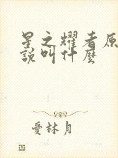 星之耀者原著小说叫什么封面