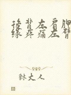 后背左肩胛骨边缘疼痛左臂麻封面