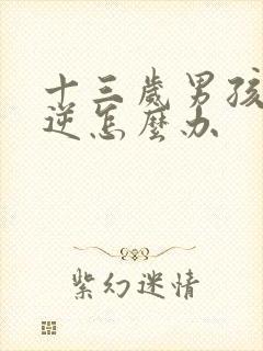 十三岁男孩很叛逆怎么办