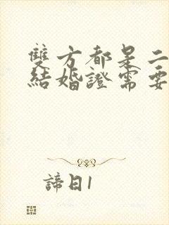 双方都是二婚领结婚证需要什么