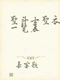 圣斗士圣衣大全一览表