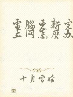 电脑更新完连不上网怎么办