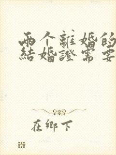 两个离婚的人办结婚证需要什么证件