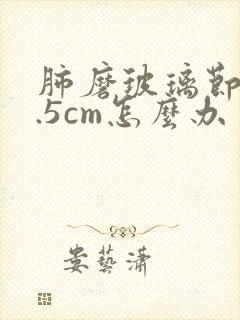 肺磨玻璃节结0.5cm怎么办