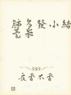 肺多发小结节3毫米