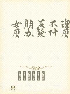 女朋友不理我怎么办发什么消息好