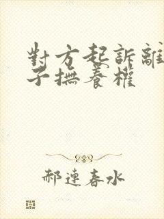 对方起诉离婚孩子抚养权封面