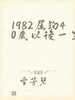 1982属狗40岁以后一生命运封面