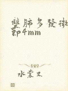 双肺多发微小结节4mm