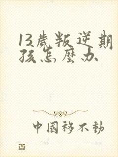 13岁叛逆期男孩怎么办