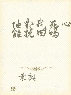 他对我死心了还能挽回吗封面