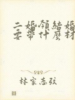 二婚领结婚证需要带什么材料