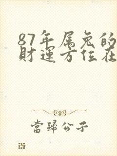 87年属兔的人财运方位在哪