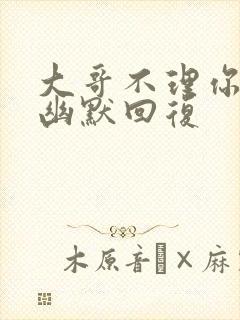 大哥不理你怎么幽默回复