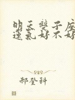 明天双子座女的运气好不好