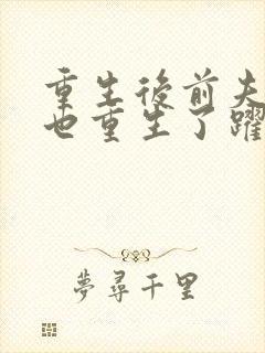 重生后前夫全家也重生了跃青