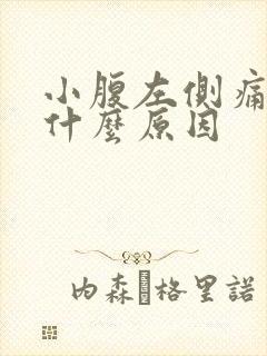 小腹左侧痛男性什么原因