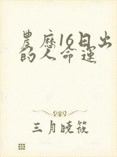 农历16日出生的人命运封面