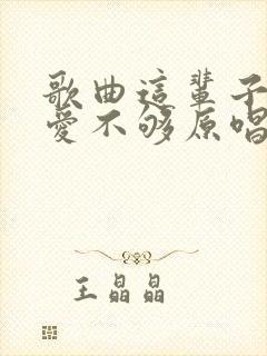 歌曲这辈子咋就爱不够原唱