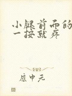 小腿前面的骨头一按就疼