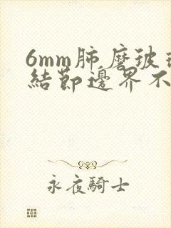 6mm肺磨玻璃结节边界不清