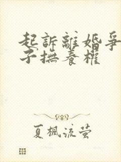 起诉离婚争取孩子抚养权