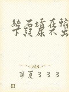 结石堵在输尿管下段尿不出来