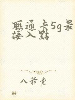 联通卡5g最新接入点