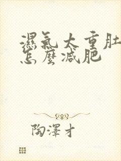 湿气太重肚子大怎么减肥