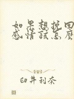 如果想挽回一段感情该怎么办呢