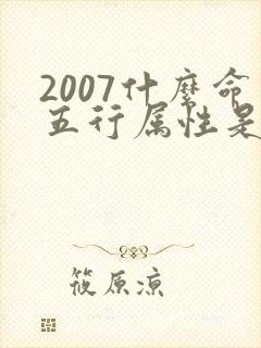 2007什么命五行属性是什么封面