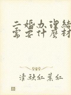 二婚办理结婚证需要什么材料