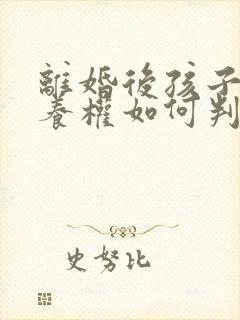 离婚后孩子的抚养权如何判决