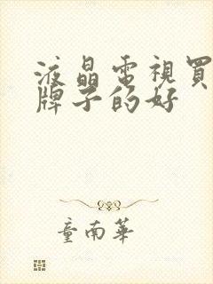 液晶电视买什么牌子的好