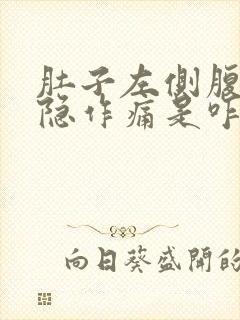 肚子左侧腹部隐隐作痛是咋回事儿