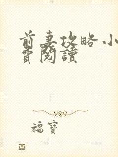 前妻攻略小说免费阅读