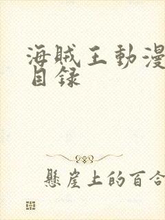 海贼王动漫分集目录