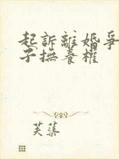 起诉离婚争夺孩子抚养权封面